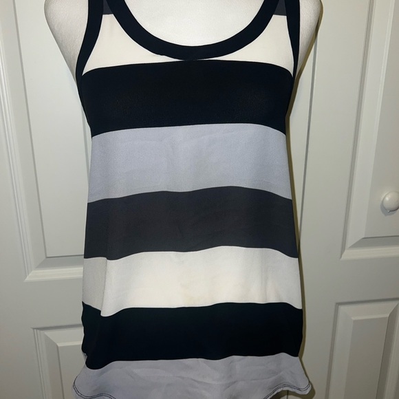 Striped Black and White Women's Tank Top - Picture 1 of 3
